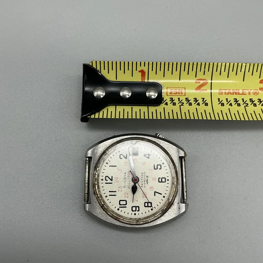 Vintage Bulova Accutron Railroad Mark IV Mens Watch 36mm Cream Dial For Parts